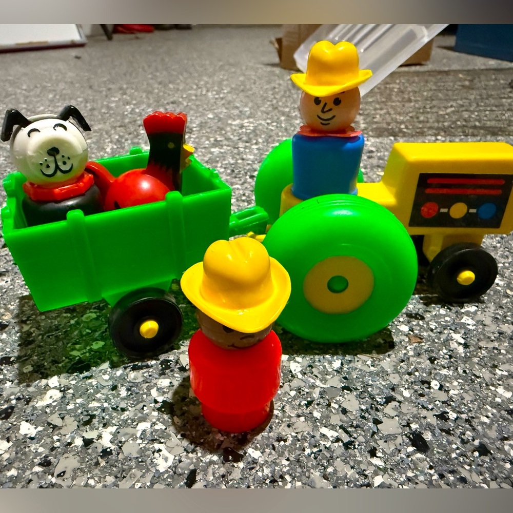 Vintage Fisher Price Little People Farm Toys